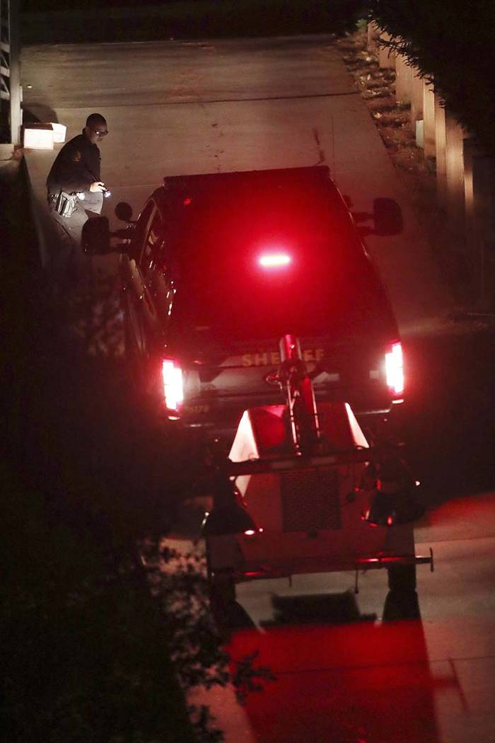 Contra Costa County Sheriff deputies investigate a multiple shooting in Orinda, Calif., on Thur ...