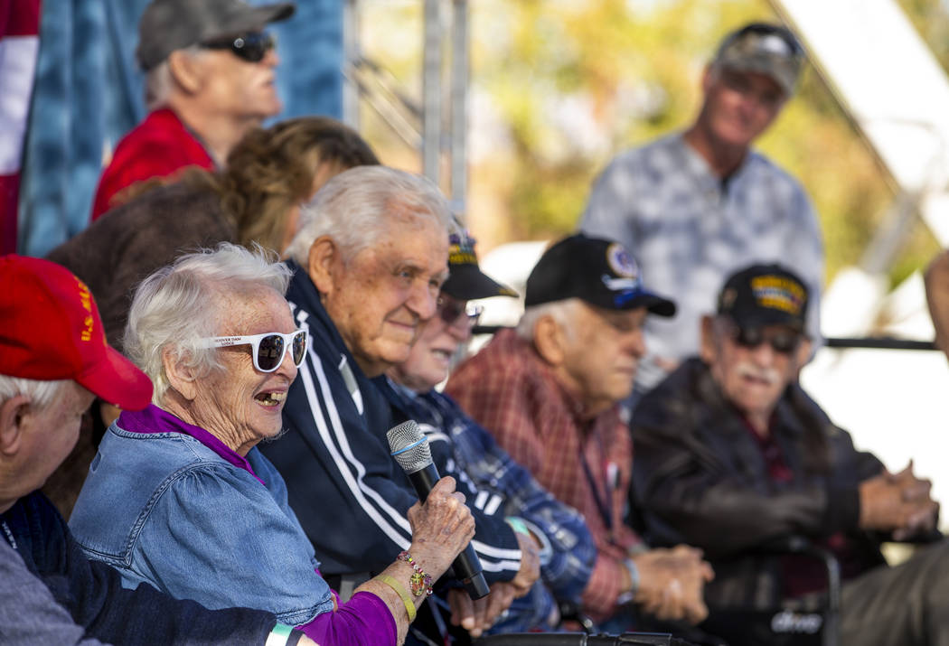 Veteran Vonda Perrino recalls a few memories of her time in the service joined by other WWII an ...