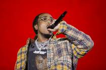 Migos performs at the Jackpot stage during Day N Vegas music festival on Saturday, Nov. 2, 2019 ...