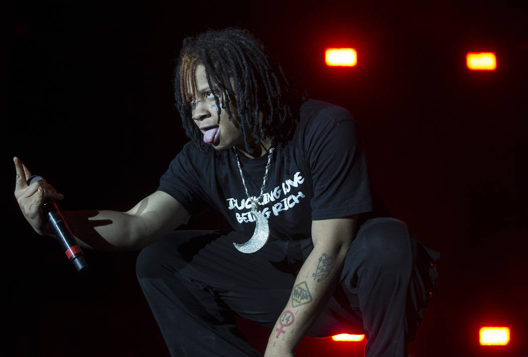 Trippie Redd performs on the Jackpot stage during Day N Vegas music festival on Saturday, Nov. ...