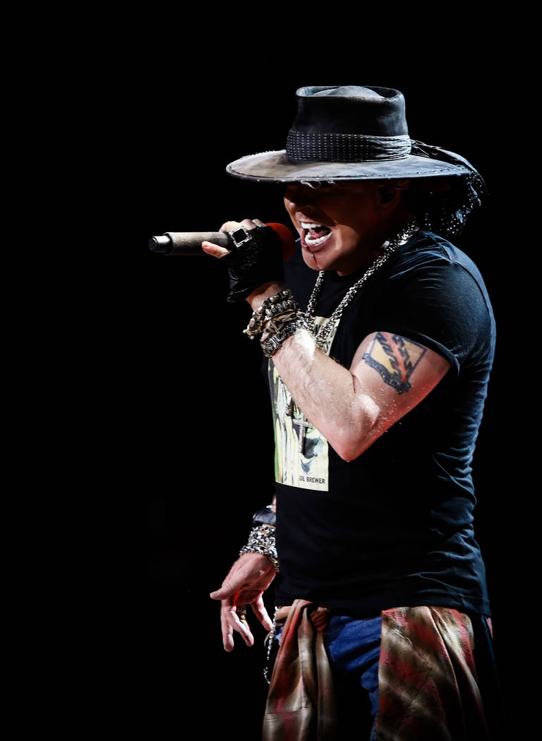 Axl Rose of Guns N' Roses is shown at the Colosseum at Caesars Palace during the final leg of t ...