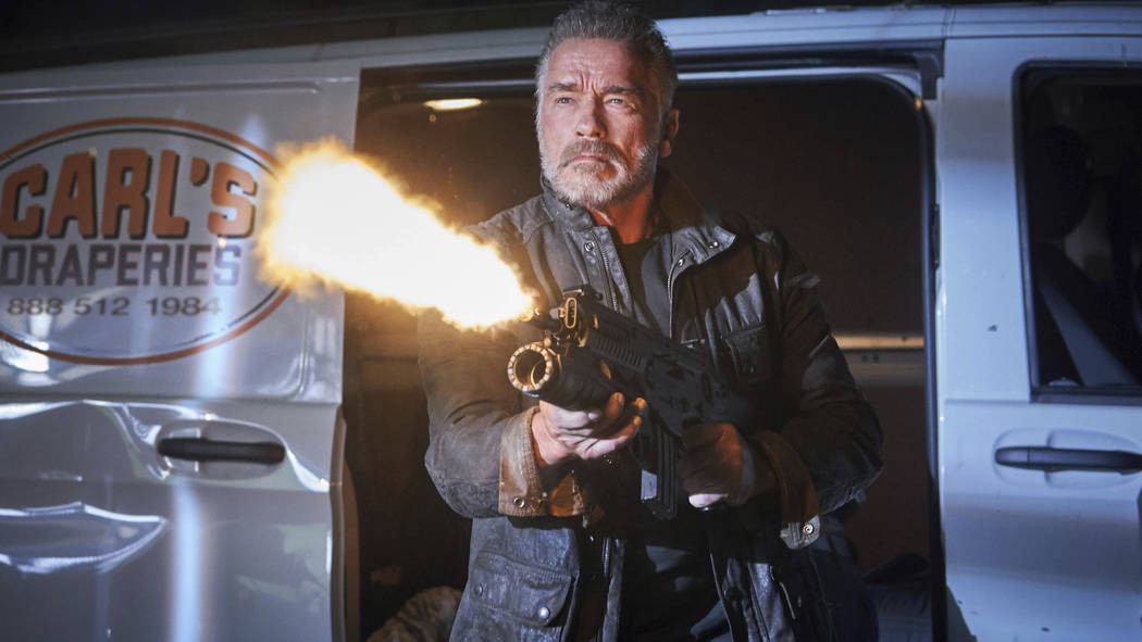 This image released by Paramount Pictures shows Arnold Schwarzenegger in "Terminator: Dark ...