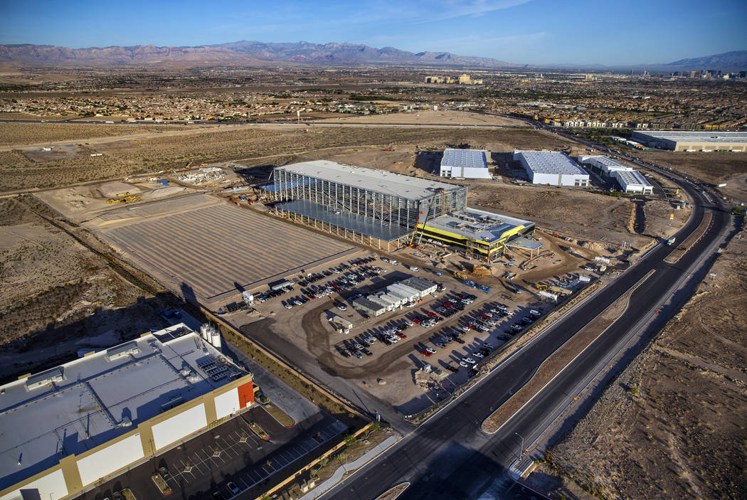 Construction at the Raiders practice facility continues on Wednesday, Oct. 16, 2019, in Las Veg ...