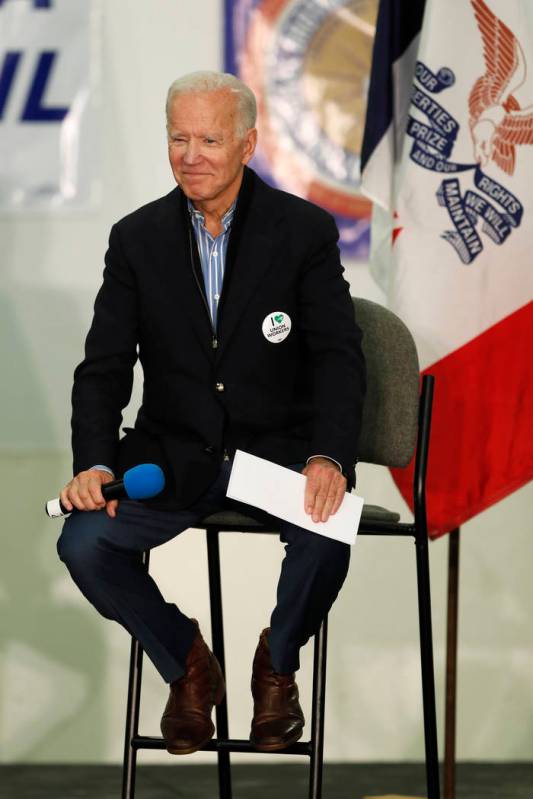 Democratic presidential candidate former Vice President Joe Biden speaks during a fund-raising ...