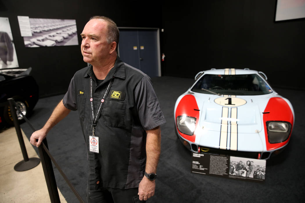 Shelby American, Inc. Vice President of Operations Vince LaViolette with Carroll Shelby's 1966 ...