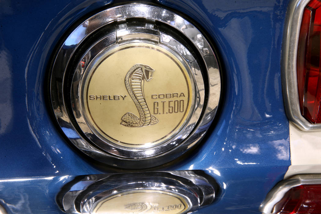 The gas cap of Carroll Shelby's original 1967 Super Snake GT500 equipped with a Ford 427 racing ...