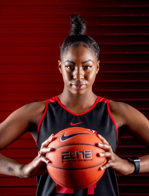 t31Center Rodjanae Wade (24) poses for a portrait during UNLV women's basketball media day at T ...