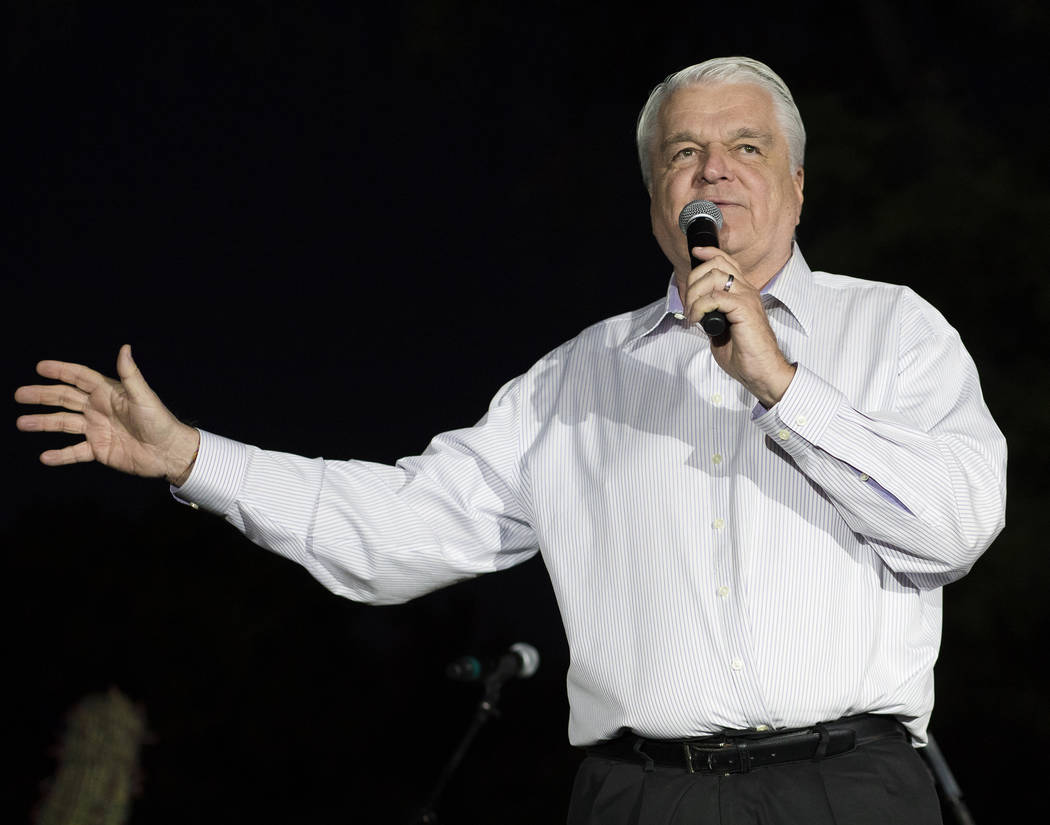 Gov. Steve Sisolak addresses the audience at the 26th Annual Ethel M Chocolates Cactus Garden L ...