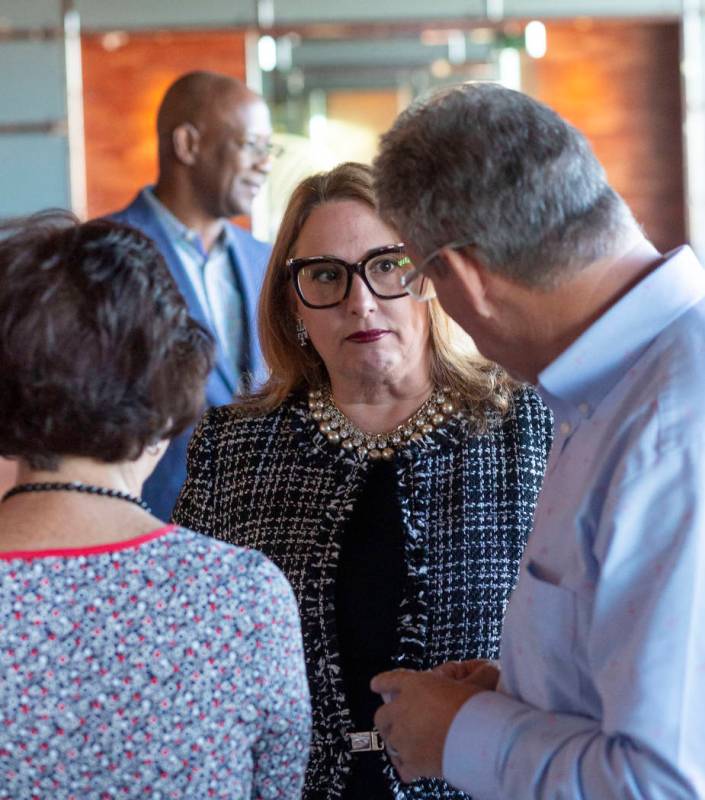 CEO of project developer Bleutech Park Properties Janet Garcia-Legrand, center, at the project ...