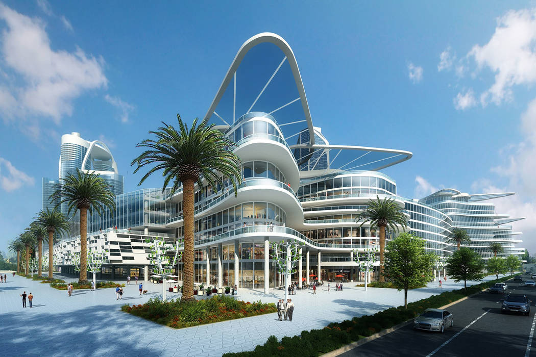 A rendering of Bleutech Park Las Vegas, a proposed "digital infrastructure city" that would cos ...