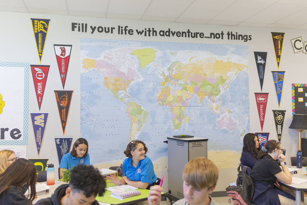 Ninth grade students participate in a stream of consciousness writing exercise for their AP psy ...