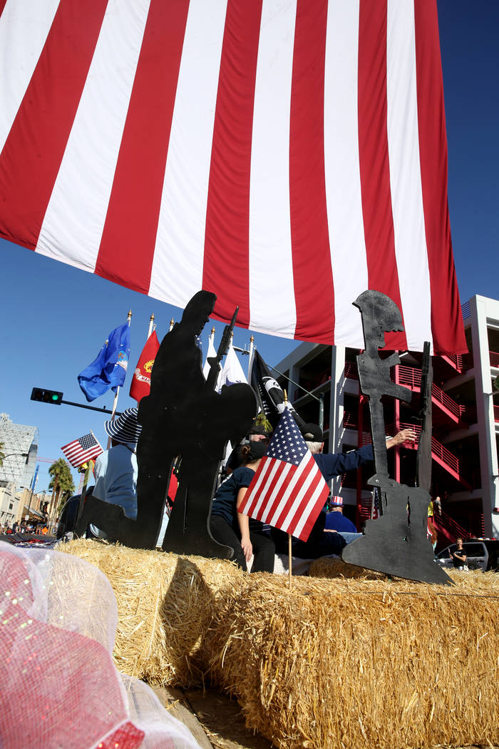 The Metropolitan Police Department Explorers in the Veterans Day Parade in downtown Las Vegas M ...