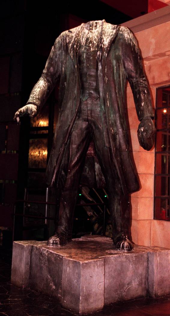 The headless, paint-splattered statue of Lenin at Red Square. phhoto by jeff scheid
