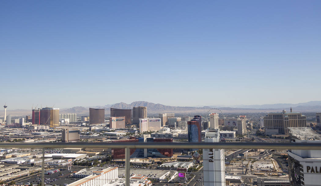 A view overlooking the Las Vegas Strip from the Palms Place penthouse owned by Phil Maloof, whi ...