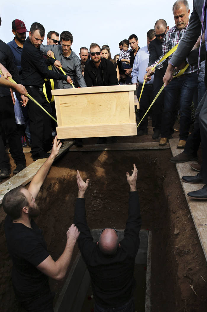 The coffin that contain the remains of Christina Langford Johnson the last victim of a cartel a ...