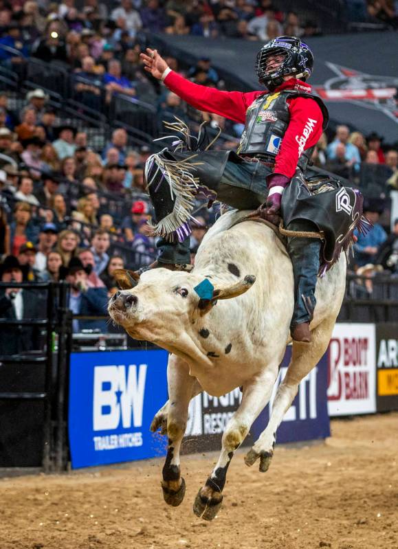 Daylon Swearingen catches some air atop of Too dirty during the fourth day of the PBR World Fin ...