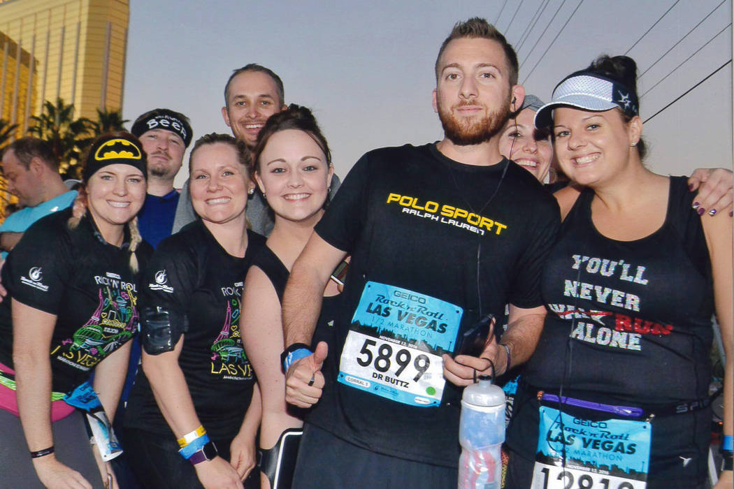 Cicely Sapp (far right) and David Sapp (second from right) pose with friends after getting marr ...