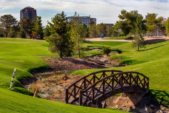 A refinished concrete bridge from the late 1950's featuring a faux wood design is pictured at W ...