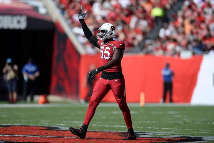 Arizona Cardinals linebacker Chandler Jones (55) during the first half of an NFL football game ...