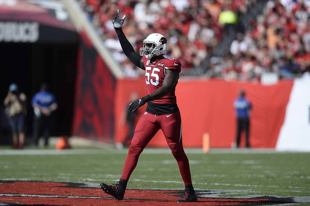 Arizona Cardinals linebacker Chandler Jones (55) during the first half of an NFL football game ...