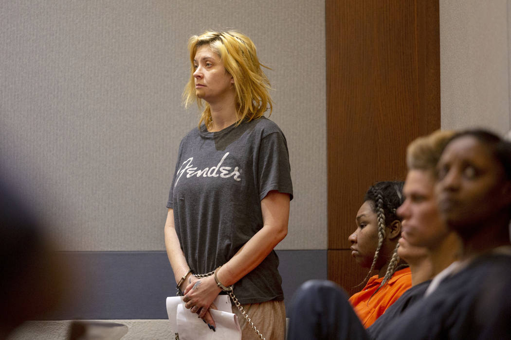 Casandra Garrett appears in court during a hearing at the Regional Justice Center in Las Vegas ...