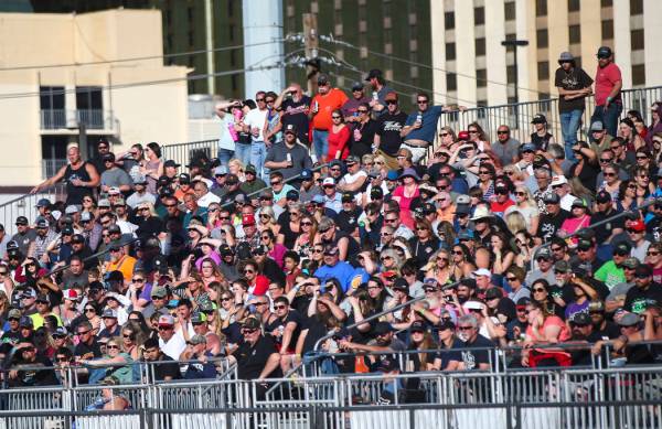Attendees watch the inaugural Casino Battle Royale Demolition Derby at the Core Arena at the Pl ...