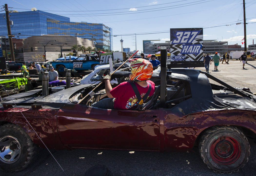 Brian Hair, of Millville, Utah, gets into his car before competing in the inaugural Casino Batt ...