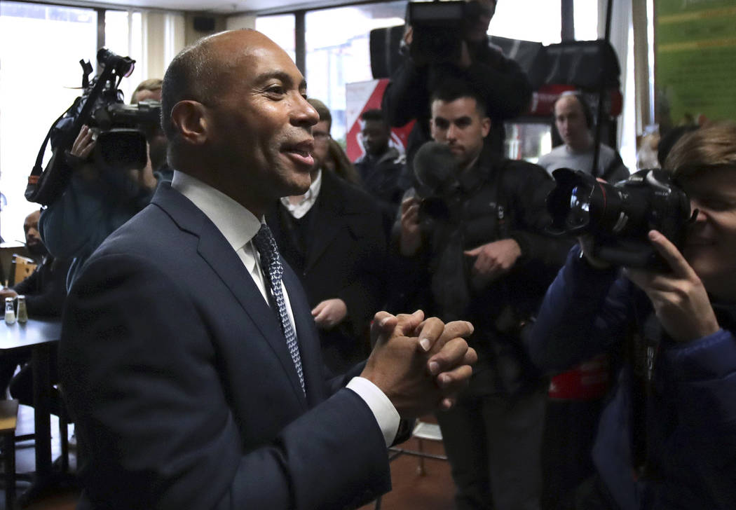 Democratic presidential candidate former Massachusetts Gov. Deval Patrick campaigns Thursday, N ...