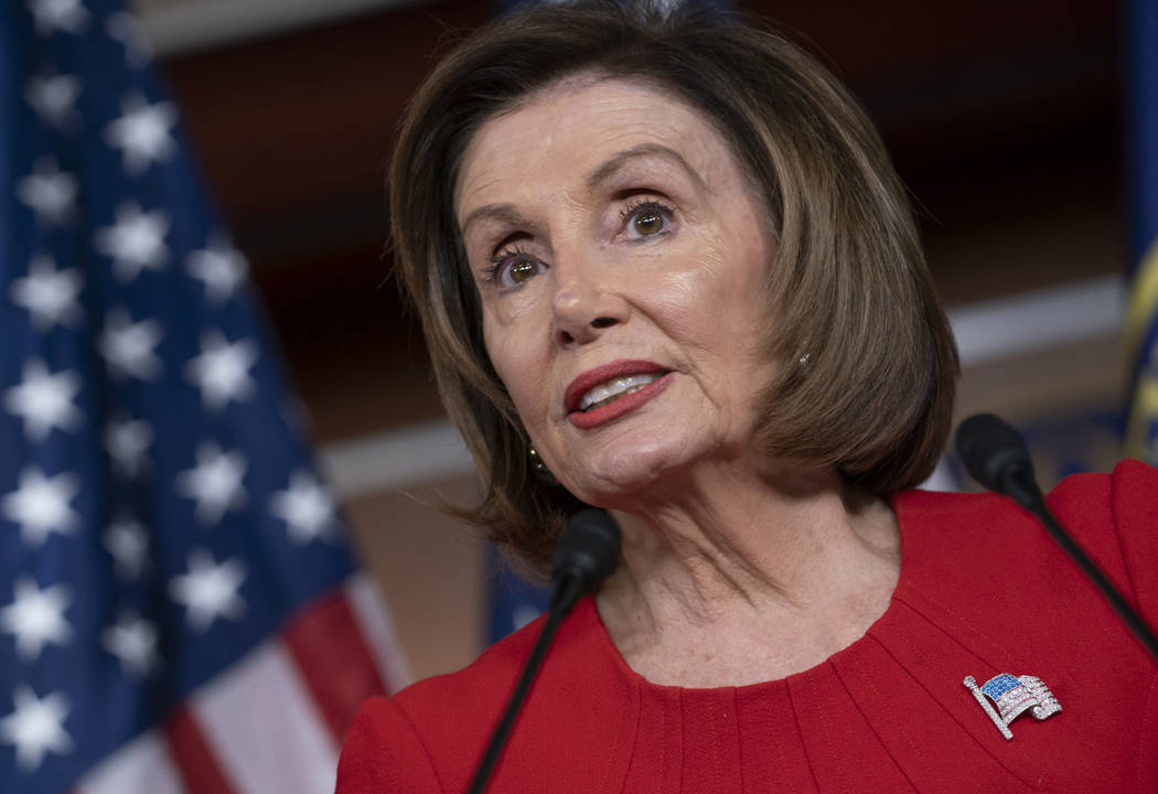 Speaker of the House Nancy Pelosi, D-Calif., talks to reporters on the morning after the first ...