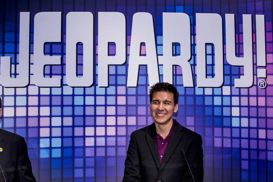 "Jeopardy!" champion James Holzhauer is shown during the Global Gaming Expo 2019 at the Sands E ...