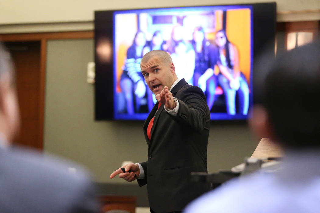Prosecutor John Giordani gives his closing statements in a trial for Manuel Mata, who is accuse ...
