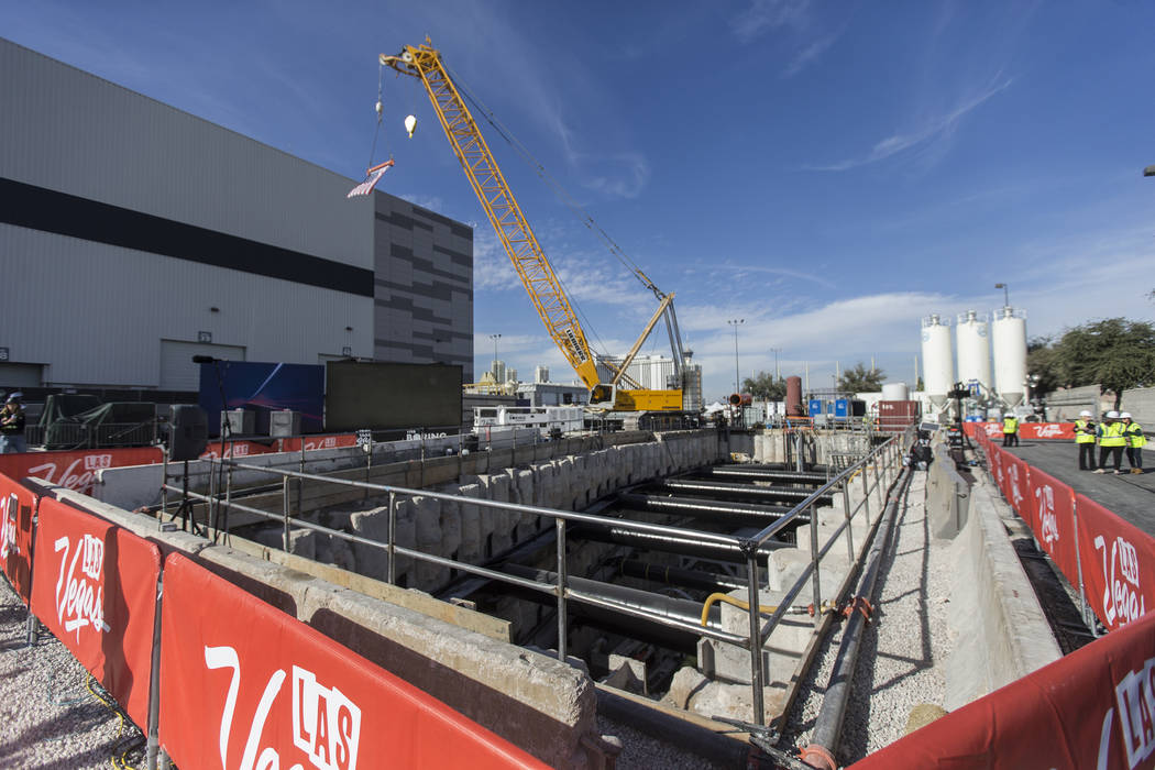 The future location of one of the underground people mover stations just east of the South Hall ...