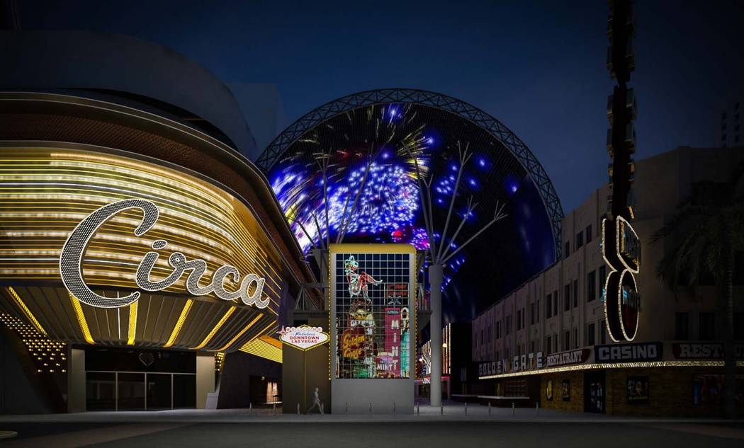 A rendering of the Fremont Street's LED sign from Steelman Partners, the project's architect. ( ...