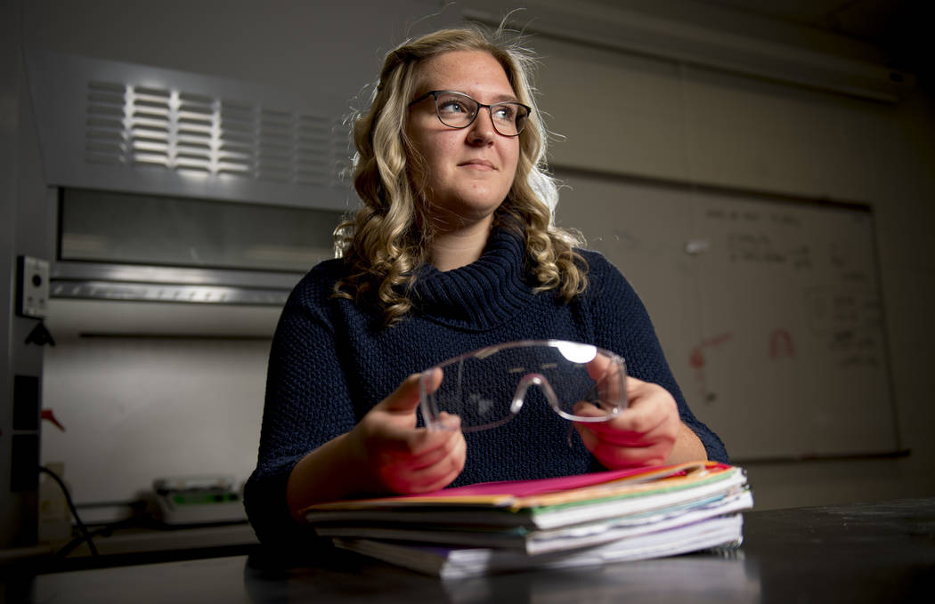 In this Monday, Nov. 11, 2019, photo, Cedar Valley senior Kennedy Hall poses for a portrait at ...