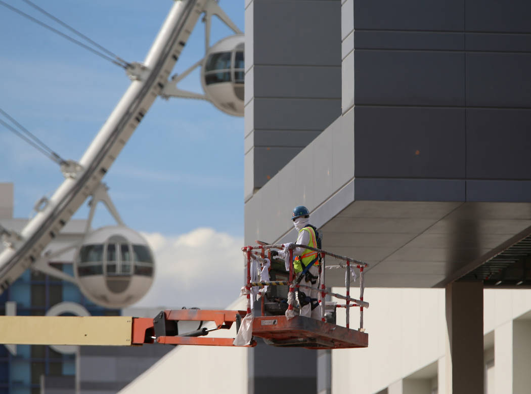 The construction site of the Caesars Forum in Las Vegas, Tuesday, Nov. 19, 2019. (Erik Verduzco ...