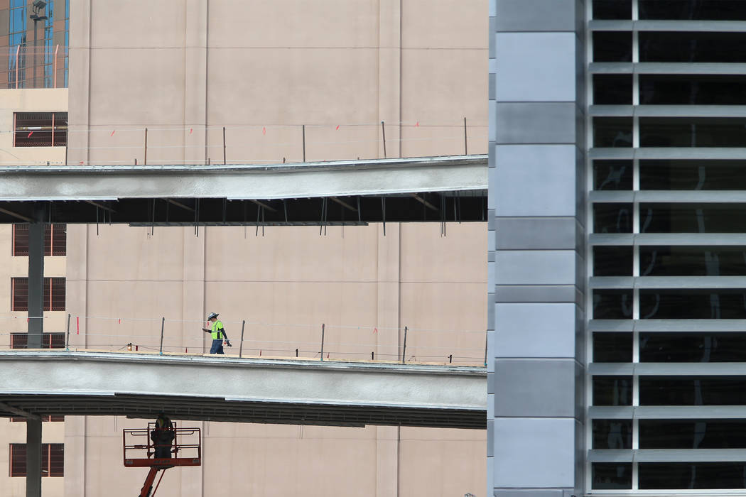 The construction site of the Caesars Forum in Las Vegas, Tuesday, Nov. 19, 2019. (Erik Verduzco ...