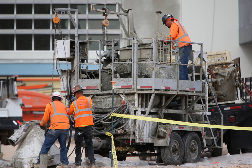 The construction site of the Caesars Forum in Las Vegas, Tuesday, Nov. 19, 2019. (Erik Verduzco ...