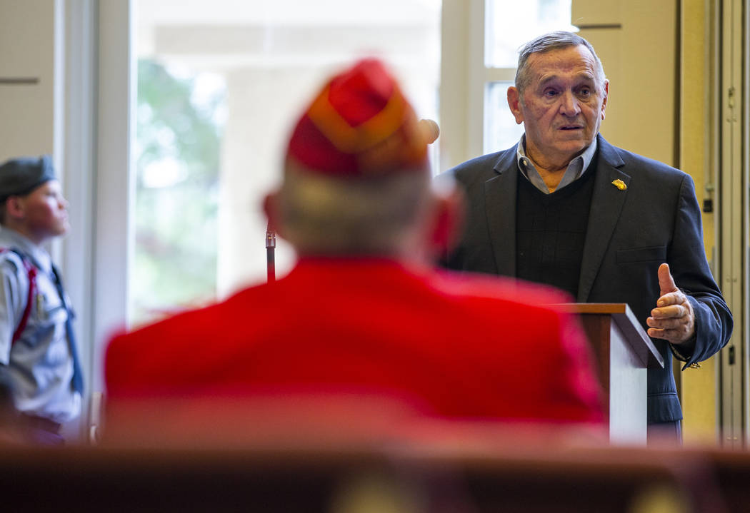 Retired Marine Lt. Gen. Emil "Buck" Bedard gives a keynote address during the third M ...