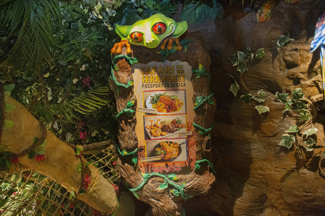 The Rainforest Cafe on the Las Vegas Strip, Friday Nov. 15, 2019. (Elizabeth Page Brumley/Las V ...