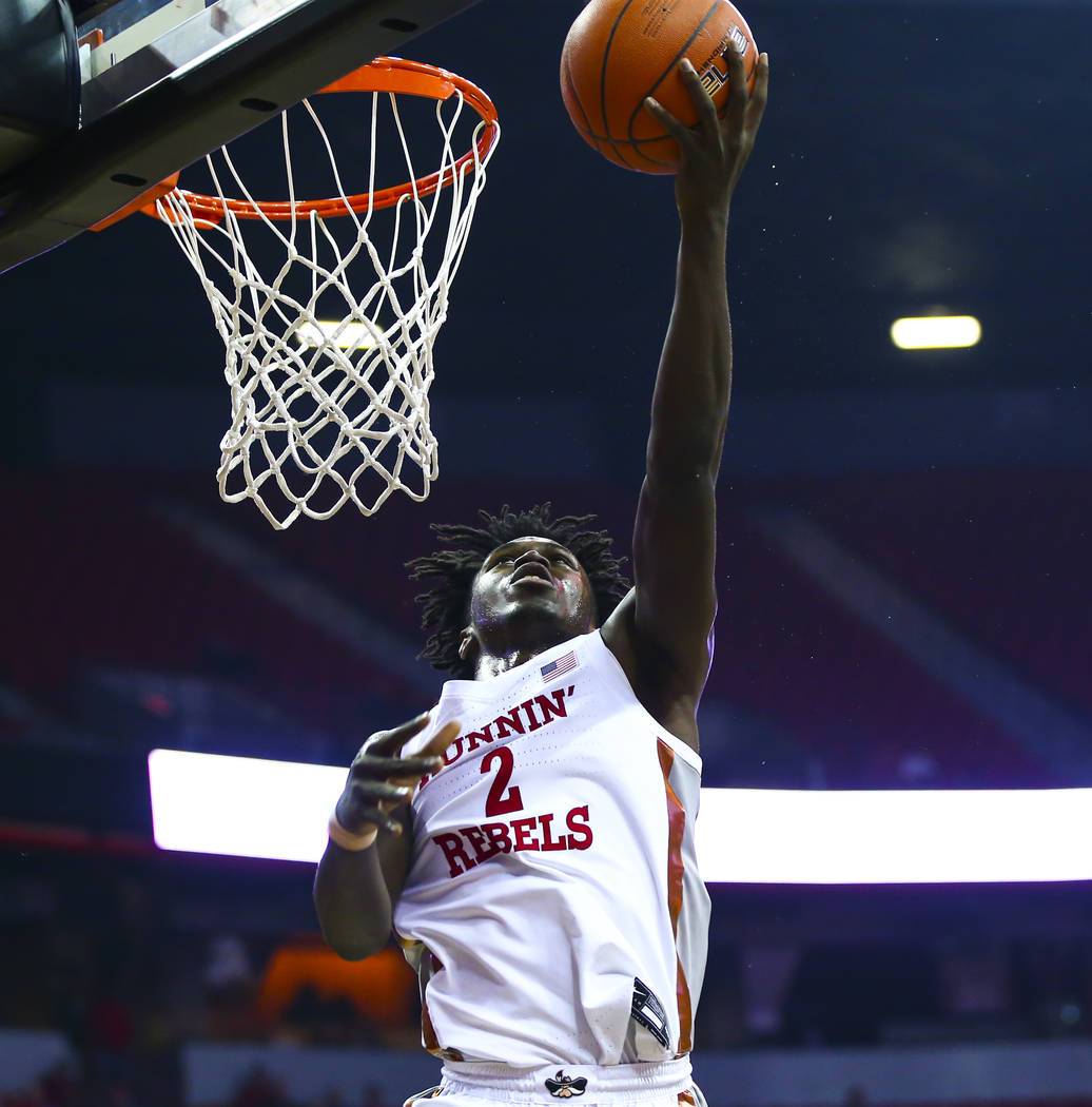 UNLV's Donnie Tillman (2) looks for a basket against Southern Methodist during the first half o ...