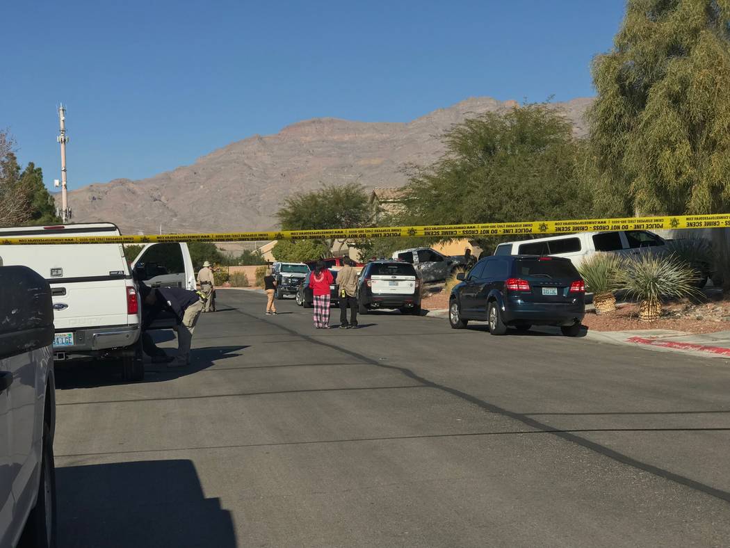 Multiple public safety units responded to a possible homicide in a northwest Las Vegas neighbor ...