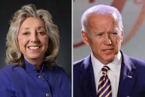 Dina Titus and Joe Biden (Las Vegas Review-Journal/AP)