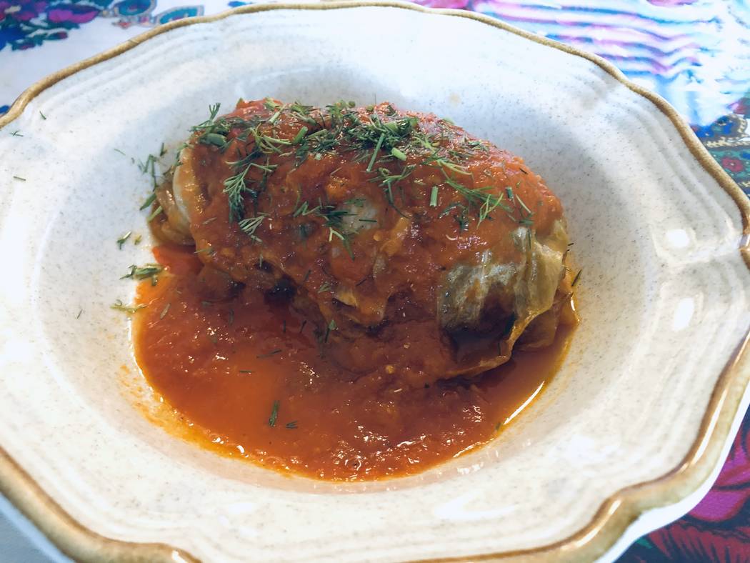 Stuffed cabbage at Pierogi Village. (Al Mancini Las Vegas Review-Journal)