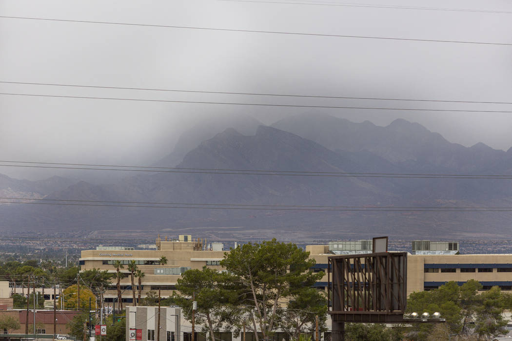 Heavy clouds roll in west Las Vegas toward Summerlin on Wednesday, Nov. 27, 2019. (Elizabeth Br ...