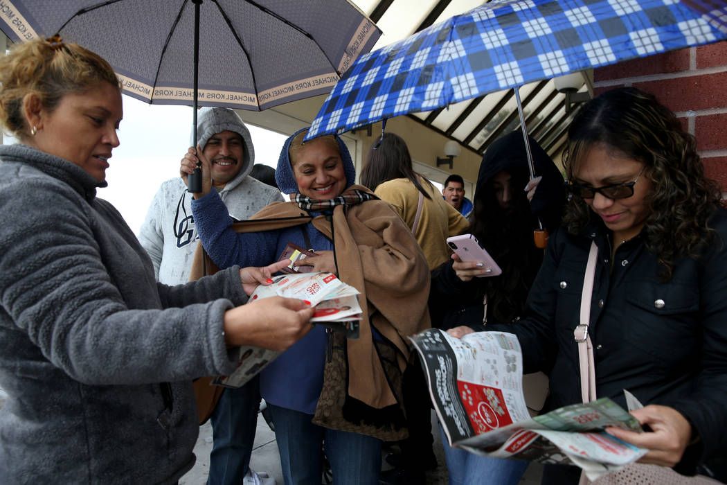 Eracel Gonzalez, from left, Simon Solis, Guadalupe Gonzalez, Damaris Soto and Lidia Chavez, all ...