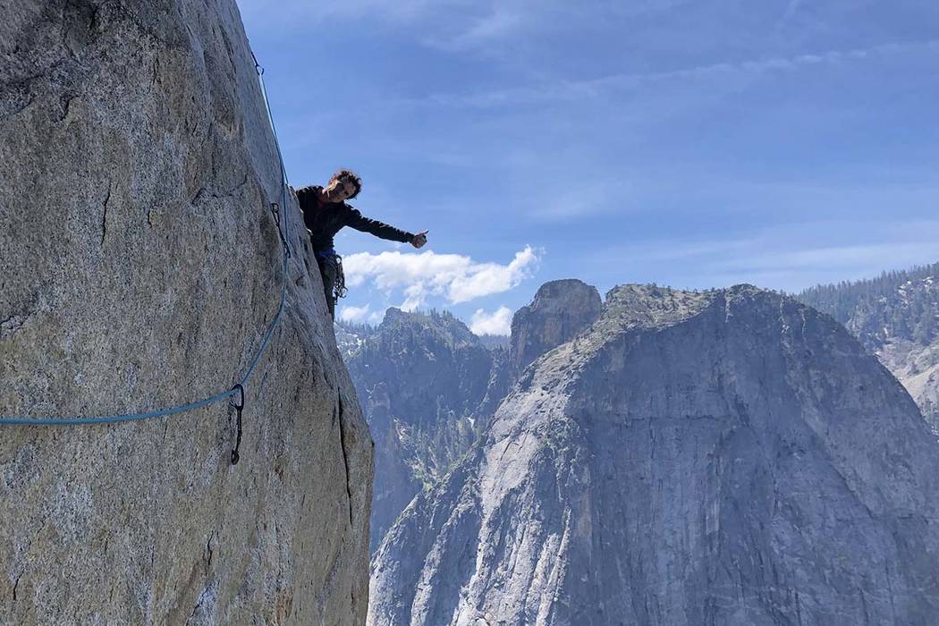 Brad Gobright on the Muir wall in Yosemite. (Maison Des Champs)