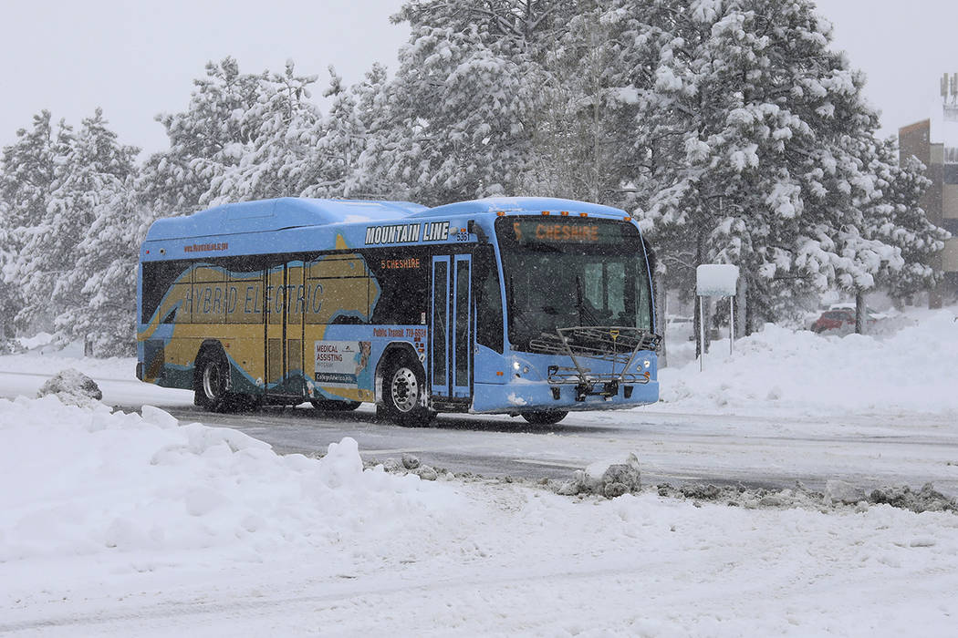 A bus from the Northern Arizona Intergovernmental Public Transportation Authority (NAIPTA) turn ...