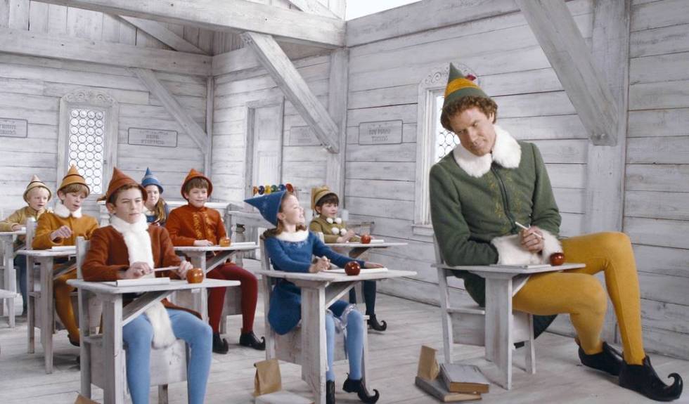 Will Ferrell, right, stars as Buddy in "Elf." (Alan Markfield, New Line Productions)