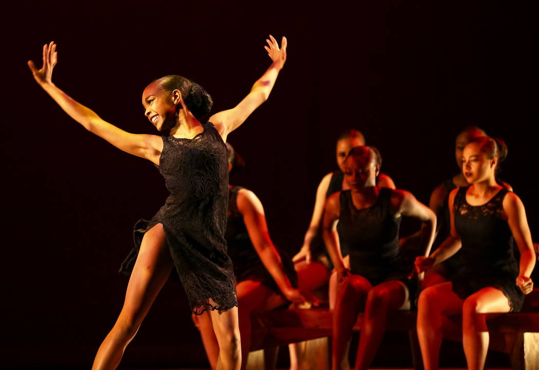 Members of the West Las Vegas Arts Center Performance Ensemble perform a dance routine titled " ...