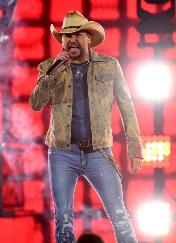 Jason Aldean performs "Can't Hide Red" at the 54th annual Academy of Country Music Aw ...